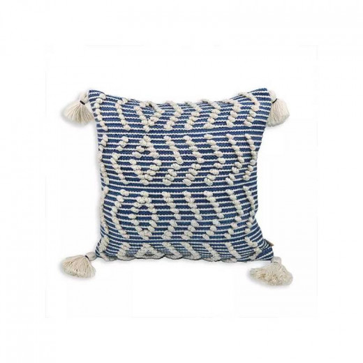 Nova Home "Moorish" Handmade Embroidery Cushion Cover, Blue Color 50*50 Cm