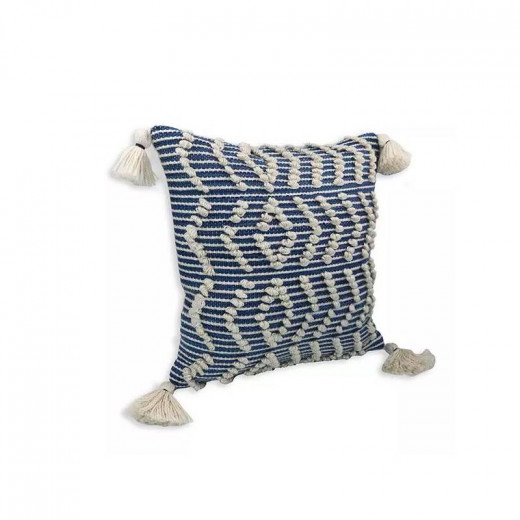 Nova Home "Moorish" Handmade Embroidery Cushion Cover, Blue Color 50*50 Cm