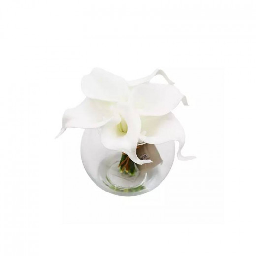 Nova Home  "Calla Lily" Artificial Flower Arrangement, White Color, 14 cm