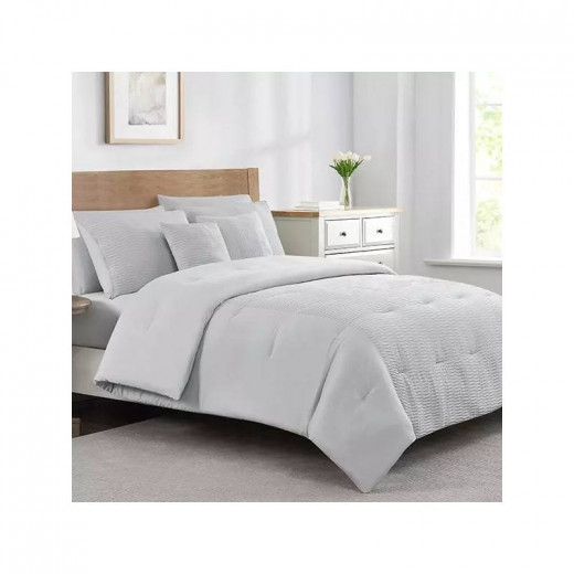 Nova Home  "Metro" Seersucker Comforter, Grey Color, Size King/Super King, 8 Pieces