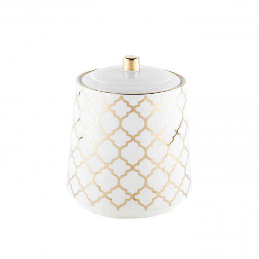 Primanova Nef Waste Bin, White & Gold