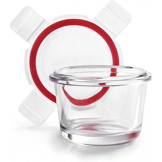 Ibili Borosilicato Food Container, Red Color 130ml