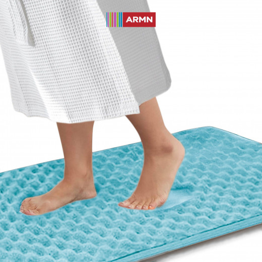 ARMN Clara Memory Foam Bath Rug, Blue Color, 60*90 Cm