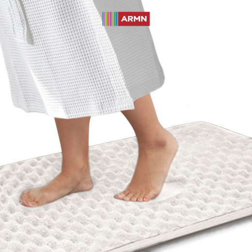 ARMN Clara Memory Foam Bath Rug, White Color, 60*90 Cm