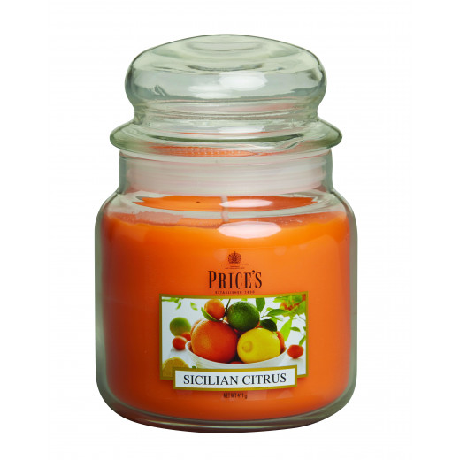 Price's Medium Scented Candle Jar with Lid, Sicilian Citrus
