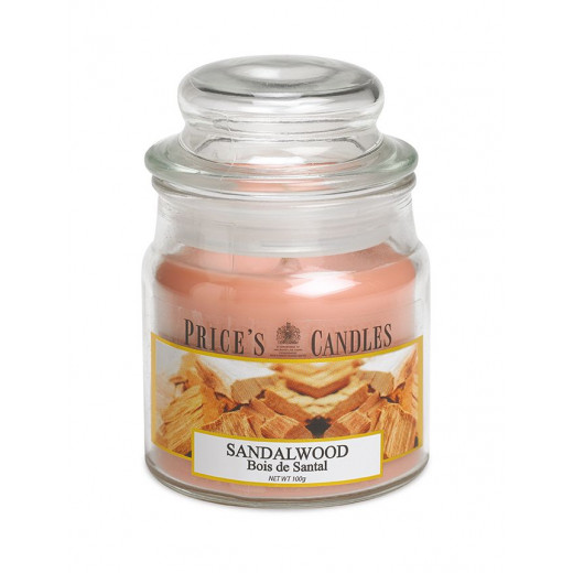 Price's Medium Scented Candle Jar with Lid, Sandalwood