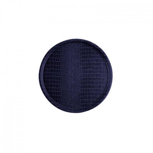 Madame Coco Crocodile Round Tray, Navy Color