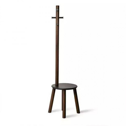 Umbra Pillar Stool and Coatrack - Black & Walnut