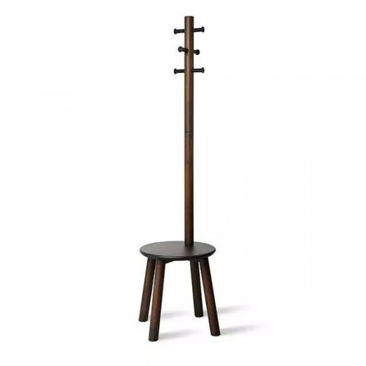 Umbra Pillar Stool and Coatrack - Black & Walnut