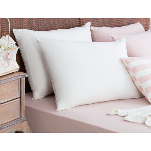 Madame Coco Cotton Jersey Pillowcase, 2 Pieces, White Color,  50*70 cm