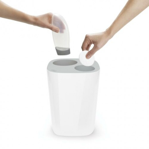 Joseph Joseph Split Bathroom Waste Seperation Bin - Grey