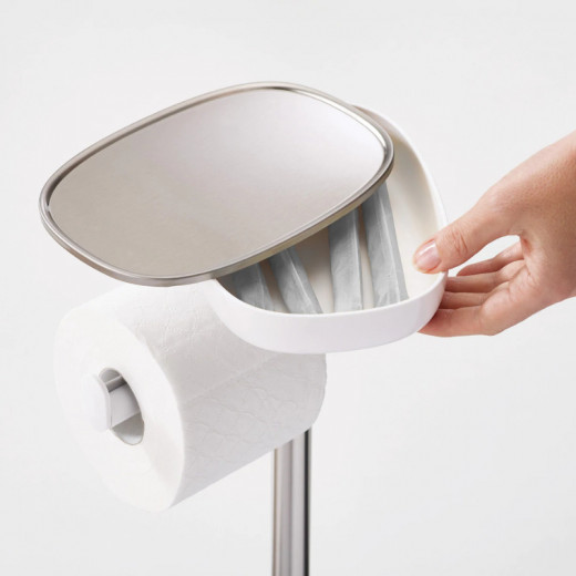 Joseph Joseph EasyStore ButlerPlus StandingToiletPaperHolder w/ Flex Steel