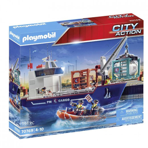 Playmobil City Action Cargo Ship With Boat