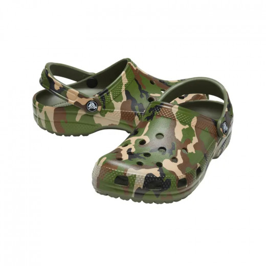 Crocs Classic Printed Camo Clog, Green Color, Size 42-43