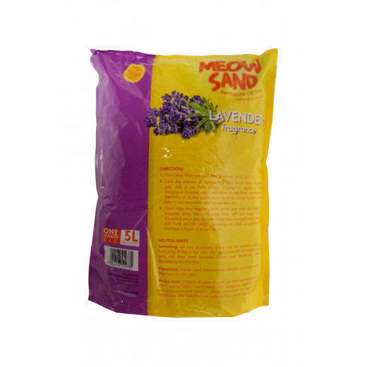 Meow Sand Bentonite Cat Litter Lavender, 5L