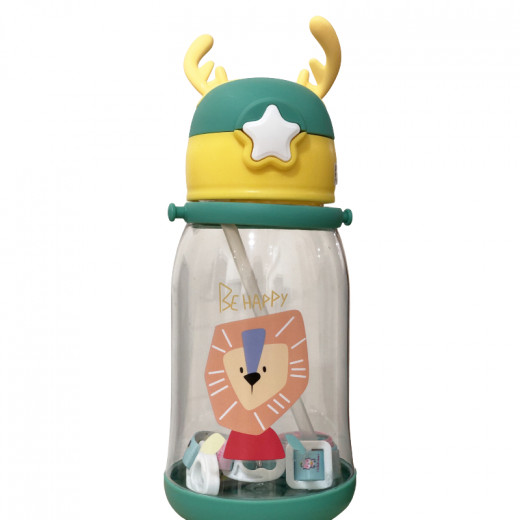 Water Bottle Cute Design, Yellow & Green 600 Ml