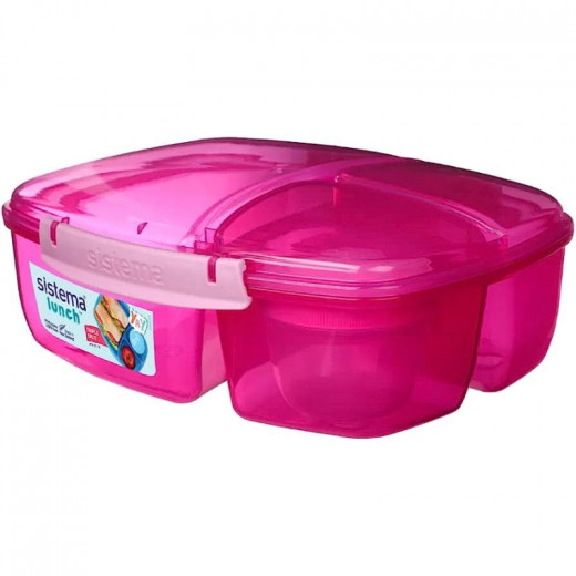 Sistema Triple Split with Yogurt Pot, 2 L, Pink