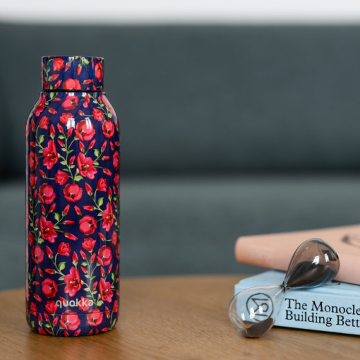 Quokka Stainless Steel Bottle, Tulips Design, 510 Ml