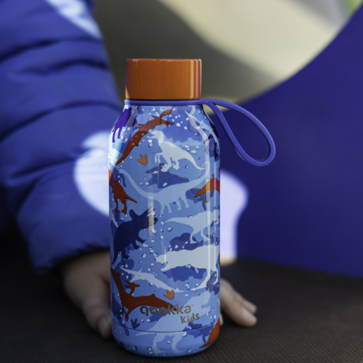 زجاجة ستانلس ستيل مع حزام، بتصميم الديناصورات، 330 مل من كوكا