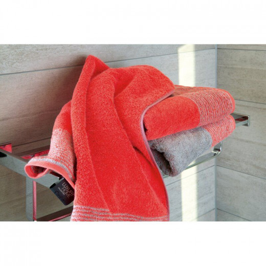 Cawo Two-Tone Guest Towel, Light Red Color, 30*50 Cm