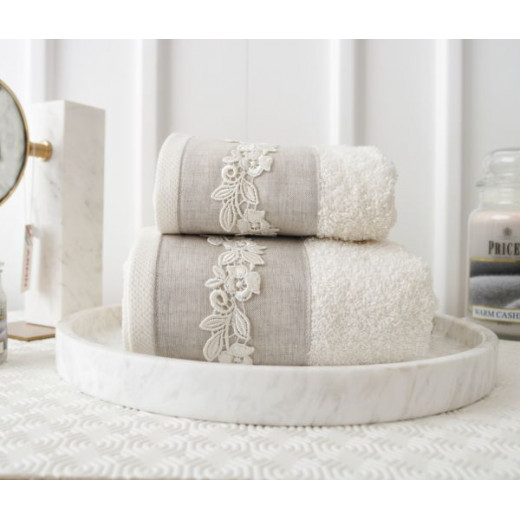 Dreams Adeline Towels - Beige 2 Pieces