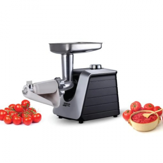 Arshia 2000W Meat Grinder with Tomato Attachment, Black, 3 Mincer Plate , Motor protection , Non-slip feet and Cord storage