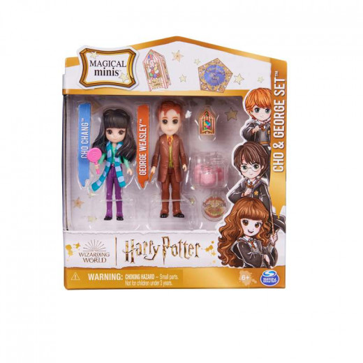 Wizarding World Harry Potter, Magical Minis Cho Chang and George Weasley Figure Set with 2 Doll Accessories