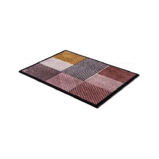 Schöner Wohnen Manhattan Doormat , Geomix Chesnut & Rose Color, 50x70cm