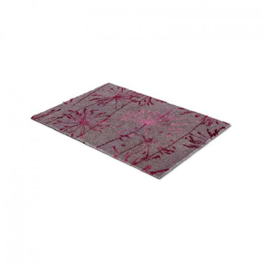 Schöner Wohnen Manhattan Doormat , Dandelions Gray & Rose Color, 50x70cm