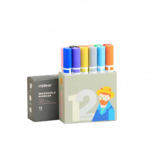 MIDEER Washable Marker Small tip 12colors