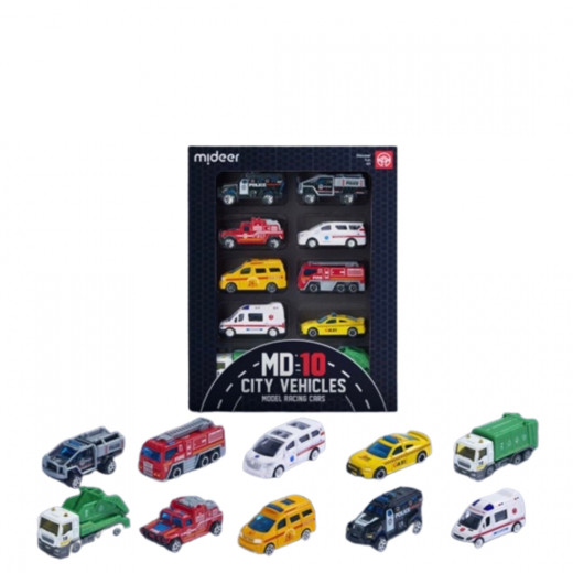 Mideer Alloy Racing Cars - City Vehicles 10pcs