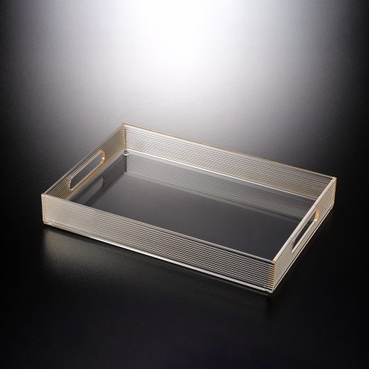 Vague Acrylic Serving Tray 43 centimeters x 30.5 centimeters x 5 centimeters Golden