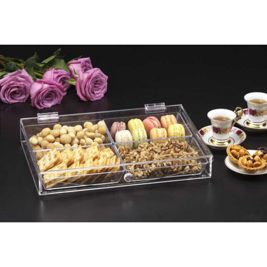 Vague Acrylic Candy Box with 4 Compartment 36 cm