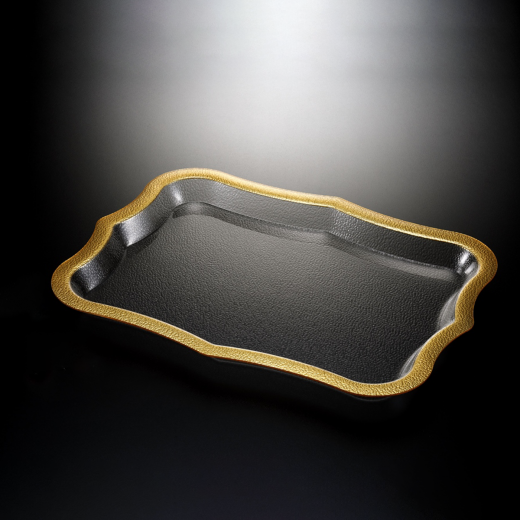 Vague Acrylic Traditional Tray, 60 Cm, Gold Color