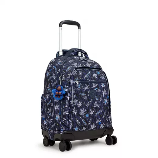 Kipling-New Zea-Large Wheeled Backpack Surf Sea Print