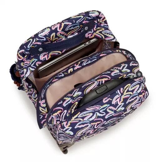 Kipling Sari Kids' Large Wheeled Backpack Palm Fiesta Print