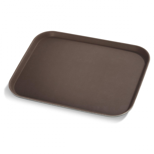 Vague Non Slip Plastic Slip Tray Rectangular Brown 30 centimeters x 40 centimeters