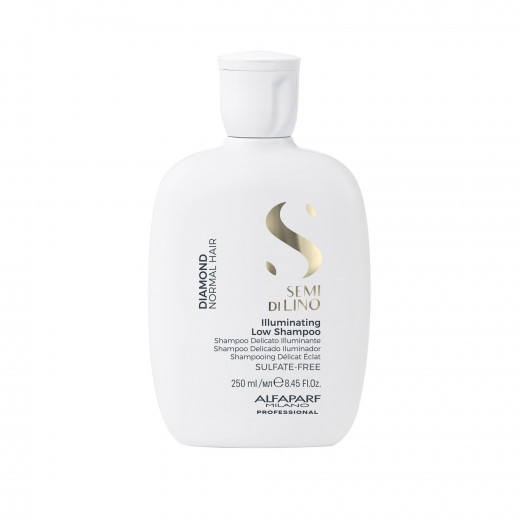 Alfaparf Milano Semi Di Lino Diamond Shine Illuminating Low Shampoo 250ml- Sulfate Free - For Normal Hair - Paraben and Paraffin Free - Safe on Color Treated Hair