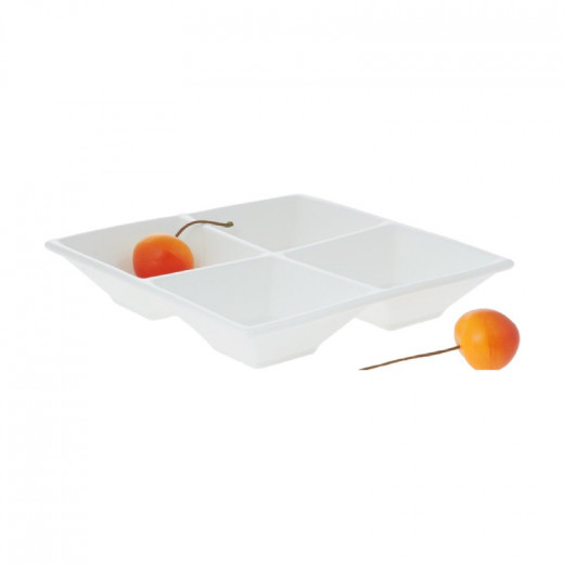 Wilmax  Divided Square Dish - White  20cm