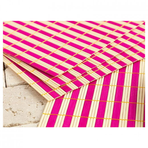 English Home Pring Bamboo Placemat, Pink, 45x30 Cm, 4 Pieces