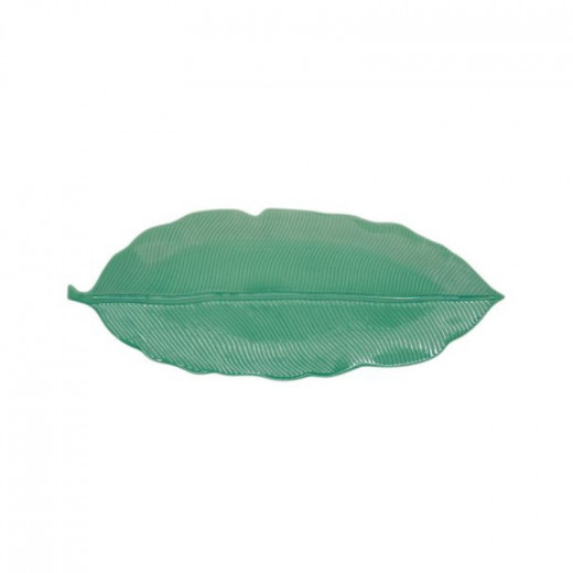 Easy Life Madagascar Tropical Leaf Serving Platter in Box - Light Green  39*16cm