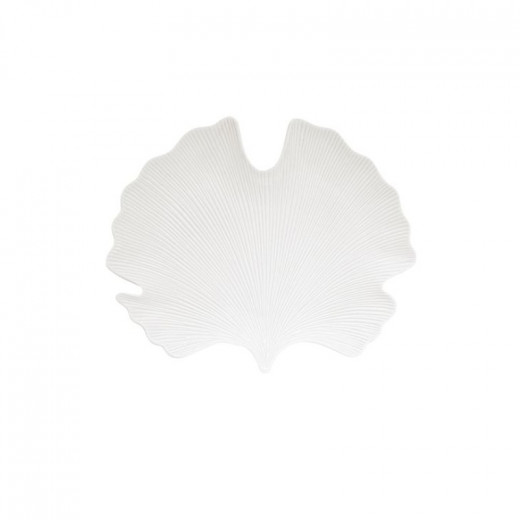 Easy Life Madagascar Ginko Leaf Serving Platter - White  35*29cm