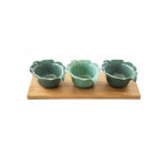 Easy Life Madagascar  Leaf Appetizer Set in Box - Green 4-Piece