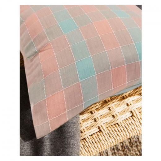 ARMN Odesa Checkered Cushion Cover, Pink & Blue