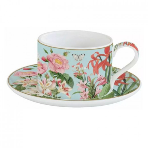 Easy Life Botanic Garden Cups & Saucers Set in Box -  240ml  Multicolored 2-piece