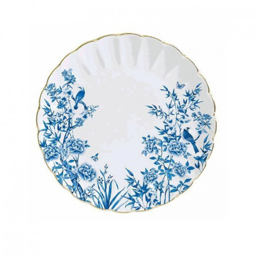 Easy Life Paradise Garden Dinner Plate - White & Blue 26cm