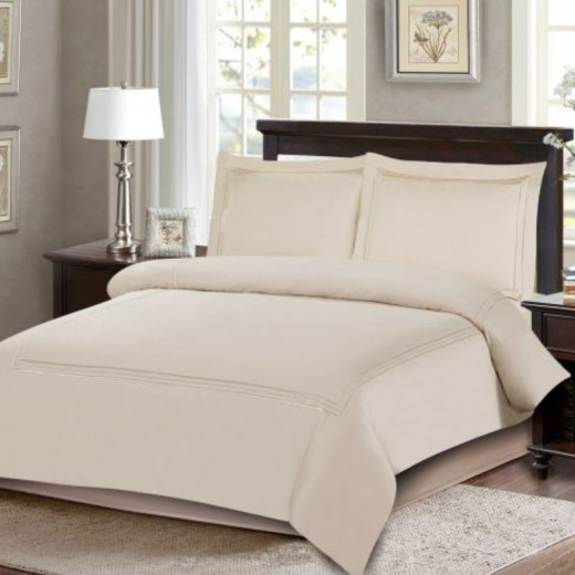 ARMN Naturesoft  Queen Duvet Cover Set - Light Beige  4-Piece