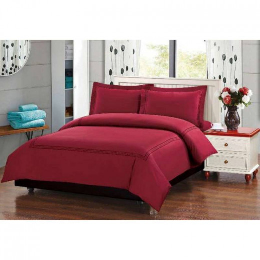 ARMN Naturesoft Duvet Cover Set - Burgundy Queen-size 4-Piece