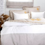 EcoCotton Duvet Cove Hanzader King Cream/Gold  6Pcs Set