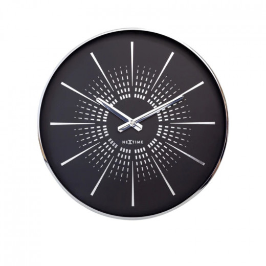 ساعة حائط سوداء مركزية مقاس 40 سم من نيكست تايم